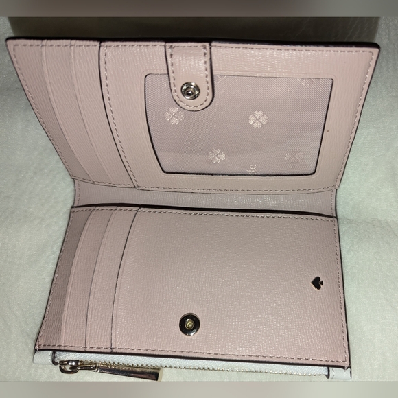 Kate Spade Spencer Spade Clover Butterfly Bi-fold Wallet White LNC - Picture 8 of 10